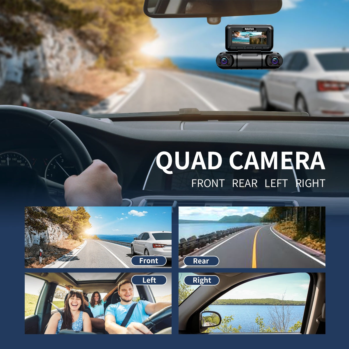 Maintech 360 Degree View 4 Channel Dash Cam Front