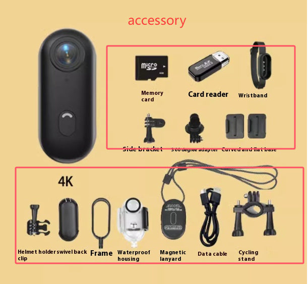 Caméra action vélo 4K professionnelle pour enregistrement vidéo