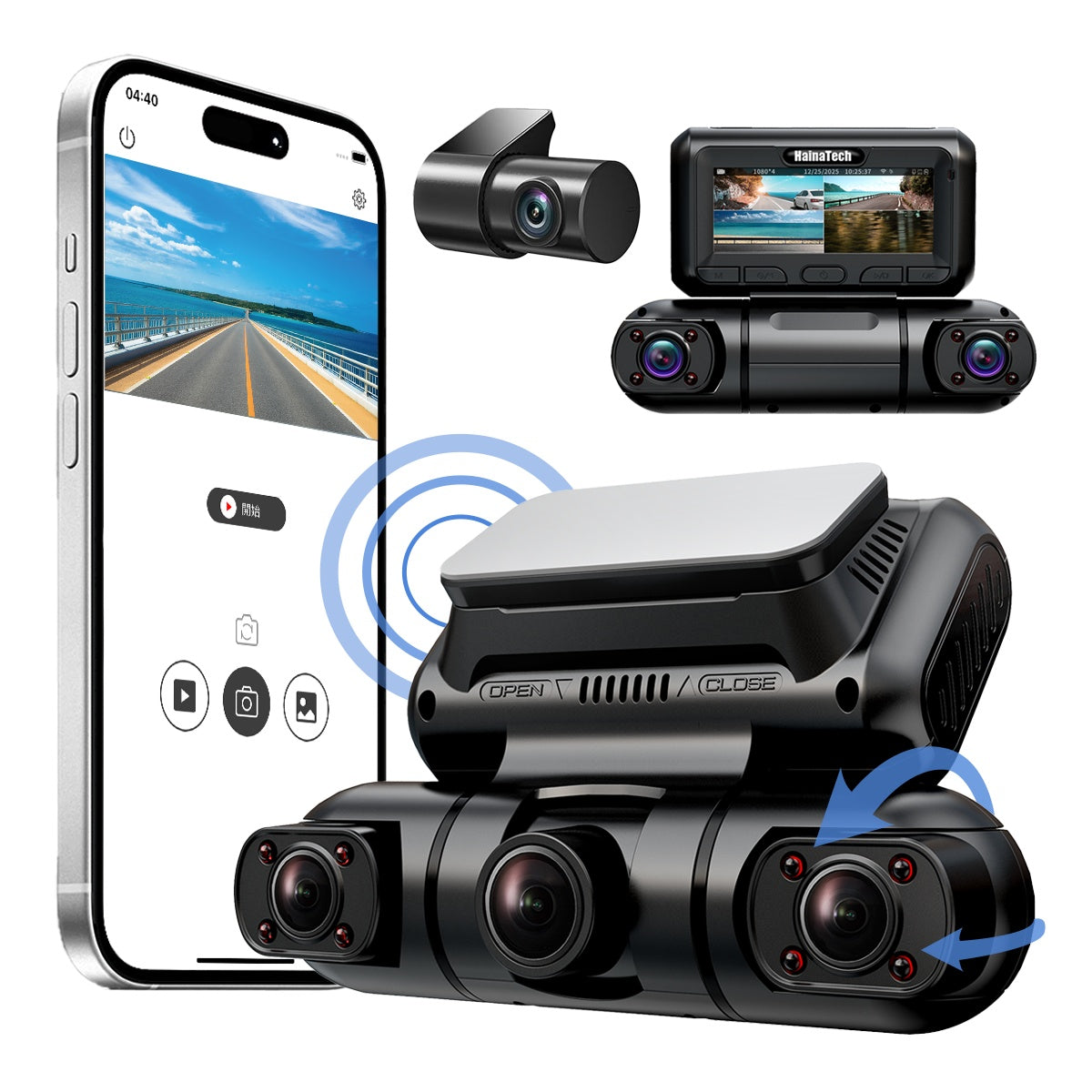 Maintech 360 Degree View 4 Channel Dash Cam Front