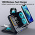 Chargeur sans fil 15W avec réveil LED - Station de Charge 5 en 1 et Horloge Numérique