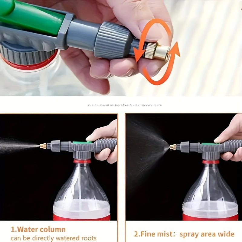 1pc Plastic Garden Sprayer, Handheld Pressure Pump Watering Can, Universal Thread European and American Standard, Adjustable Nozzle for Watering Plants and Applying Fertilizers - Reference expert