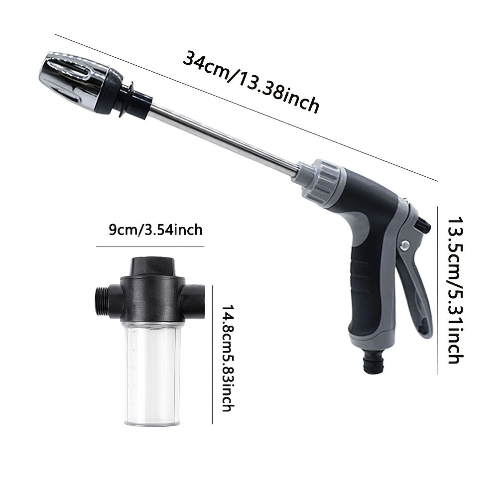 1pc High Pressure Car Washing Water Gun RV Cleaning Tool Plastic Gun Body Long Rod Nozzle Garden Hose Nozzle Garden Flower Shower Multi-Function Watering Tool Powerful Car Brush Artifact Cleaning Tool - Reference expert