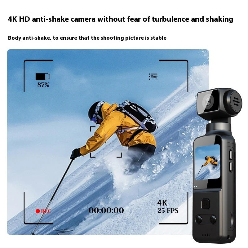 Caméra de sport anti-vibration 4K HD - Mini caméra de poche à stabilisation