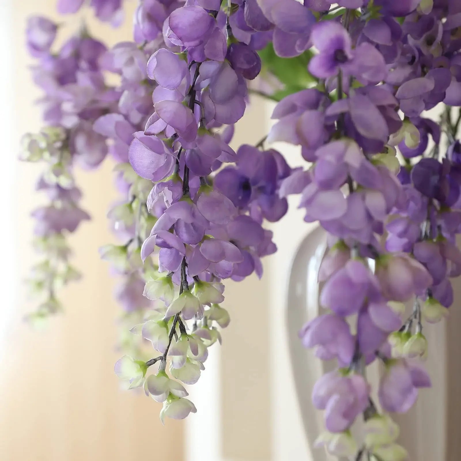 120cm Glycine artificielle décorative géante à longues branches pour mariage et décoration de salon