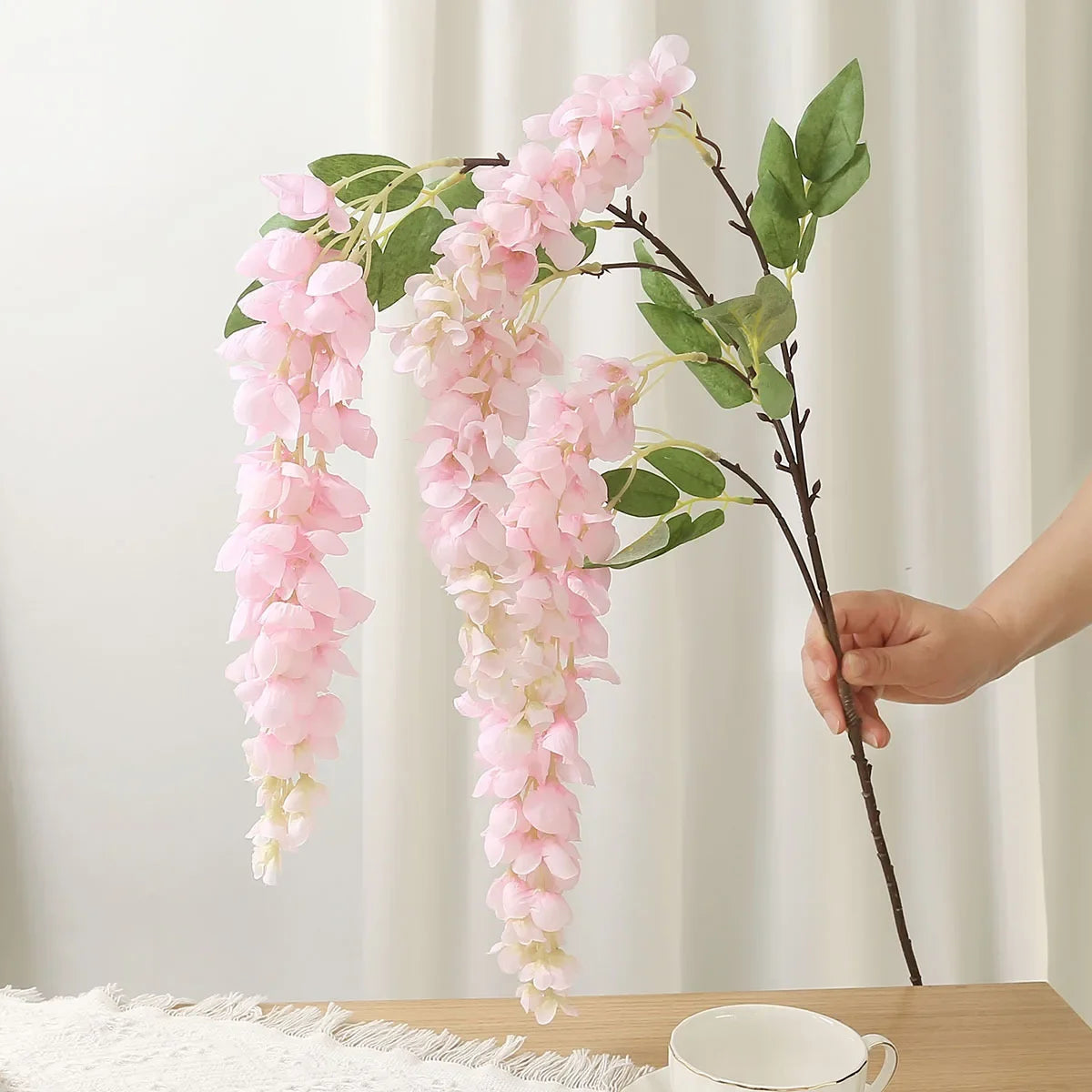120cm Glycine artificielle décorative géante à longues branches pour mariage et décoration de salon