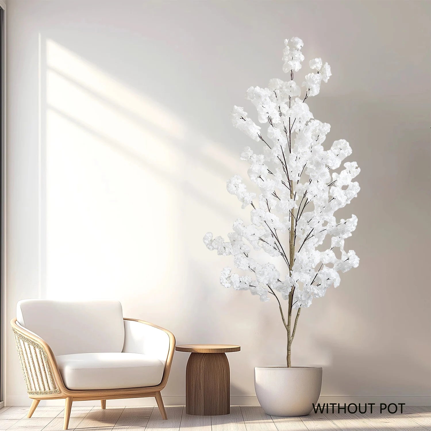 Plante cerisier artificielle 100-220 cm avec tronc naturel en soie pour décoration intérieure et mariage