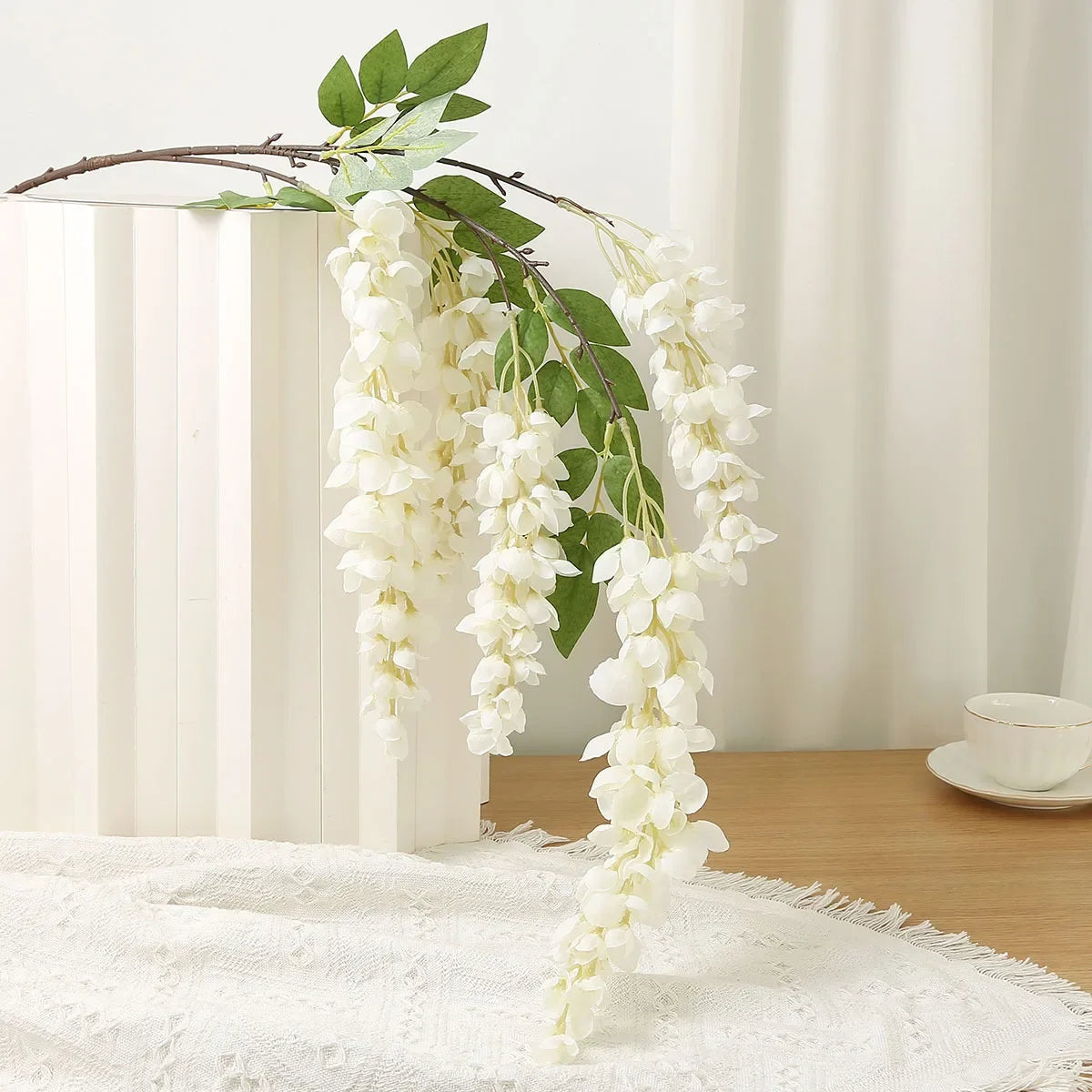 120cm Glycine artificielle décorative géante à longues branches pour mariage et décoration de salon