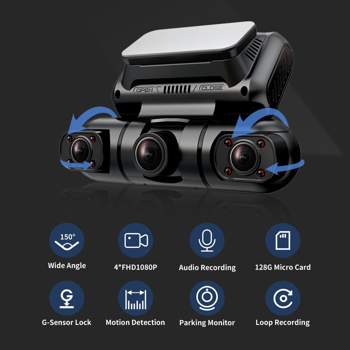 Maintech 360 Degree View 4 Channel Dash Cam Front