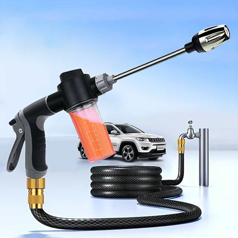1pc High Pressure Car Washing Water Gun RV Cleaning Tool Plastic Gun Body Long Rod Nozzle Garden Hose Nozzle Garden Flower Shower Multi-Function Watering Tool Powerful Car Brush Artifact Cleaning Tool - Reference expert