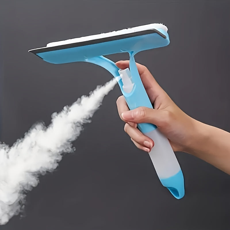 1pc set of household multi-functional glass cleaning artifact, double-sided brushing and scraping mirror, three-in-one glass scraper with watering can - Reference expert