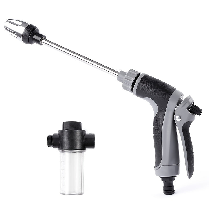1pc High Pressure Car Washing Water Gun RV Cleaning Tool Plastic Gun Body Long Rod Nozzle Garden Hose Nozzle Garden Flower Shower Multi-Function Watering Tool Powerful Car Brush Artifact Cleaning Tool - Reference expert