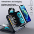 Chargeur sans fil 15W avec réveil LED - Station de Charge 5 en 1 et Horloge Numérique