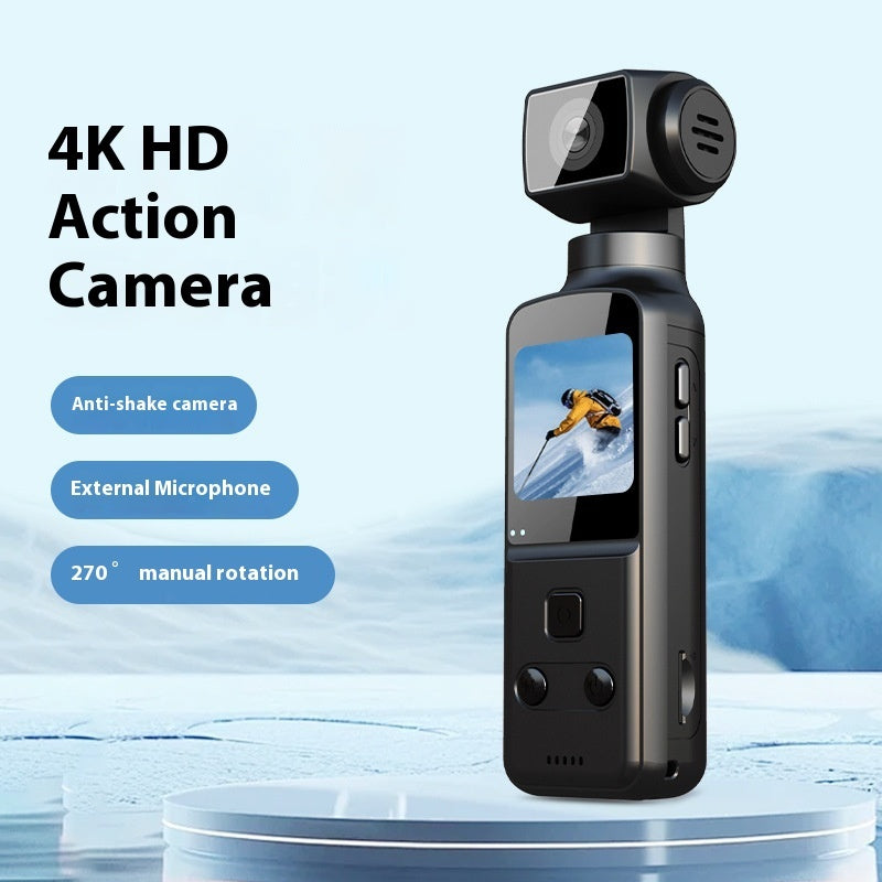Caméra de sport anti-vibration 4K HD - Mini caméra de poche à stabilisation