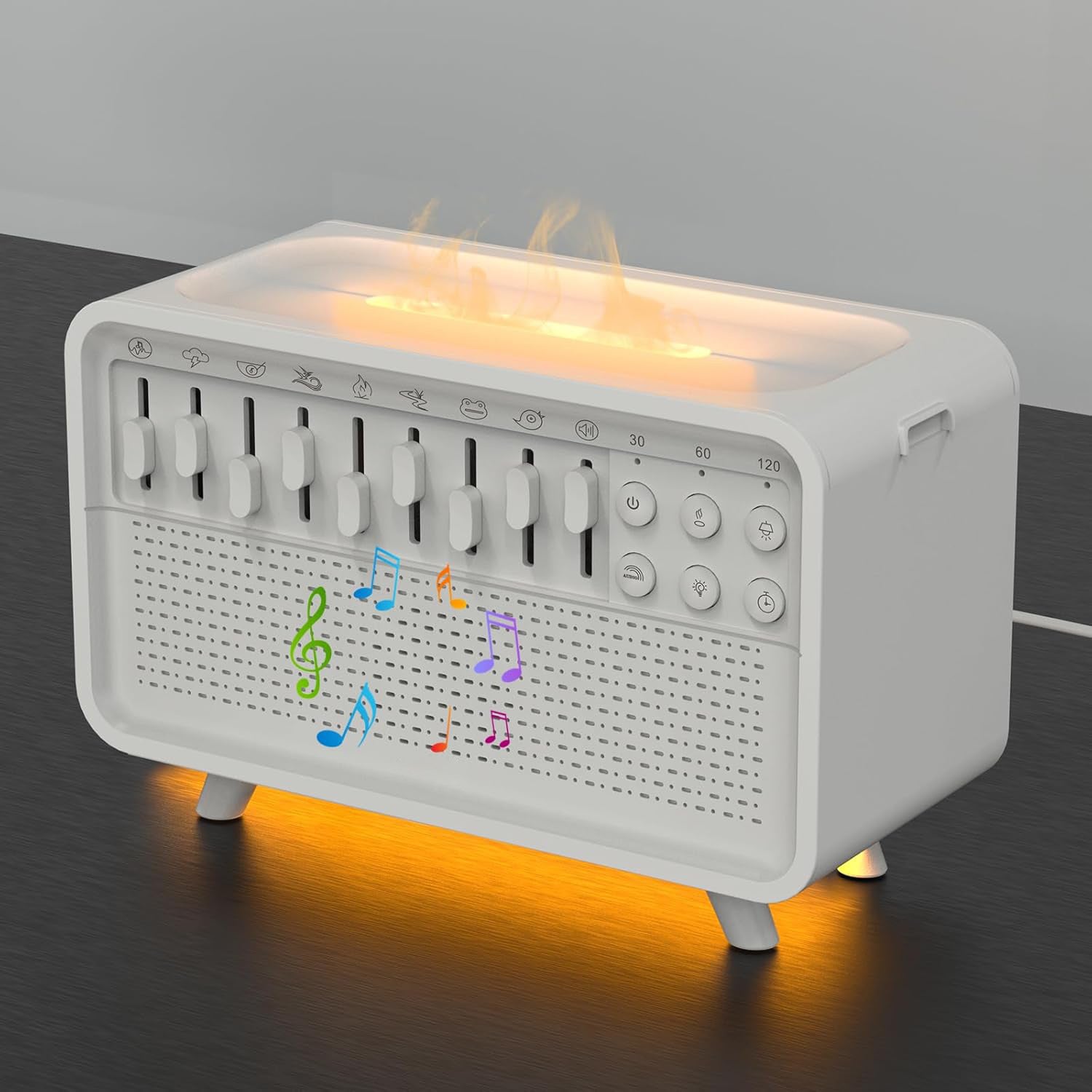 Enceinte Bluetooth 3 en 1 avec Bruit Blanc, Veilleuse et Lumière de Nuit