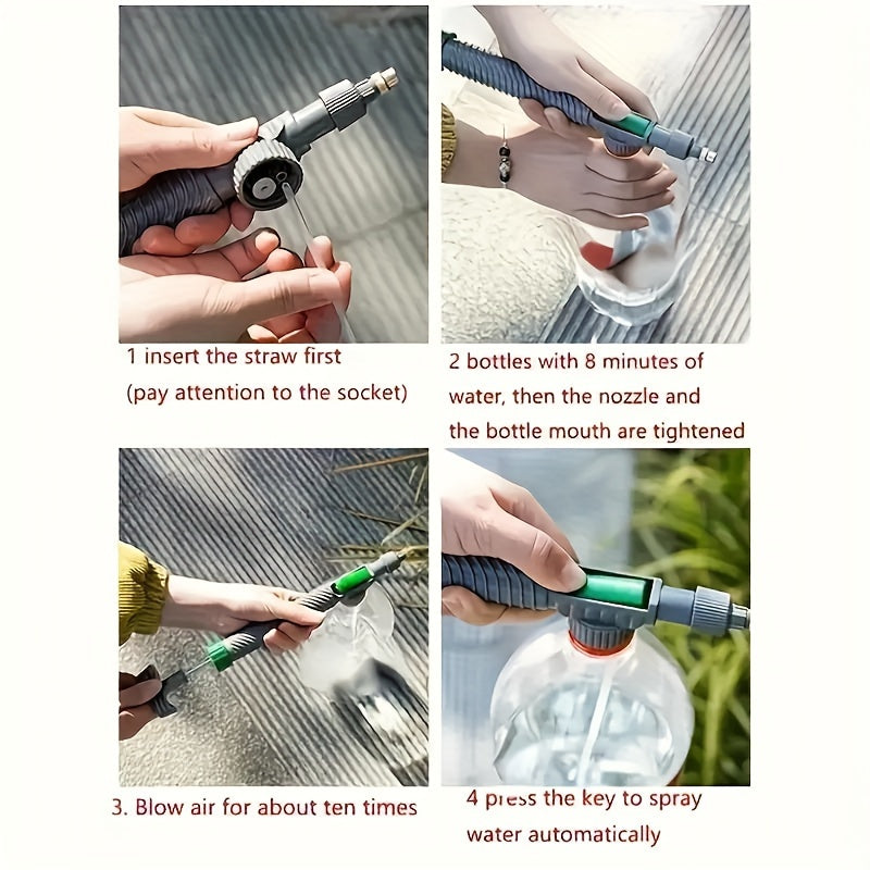 1pc Plastic Garden Sprayer, Handheld Pressure Pump Watering Can, Universal Thread European and American Standard, Adjustable Nozzle for Watering Plants and Applying Fertilizers - Reference expert
